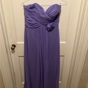 Dessy Collection Purple Ruched Strapless Gown